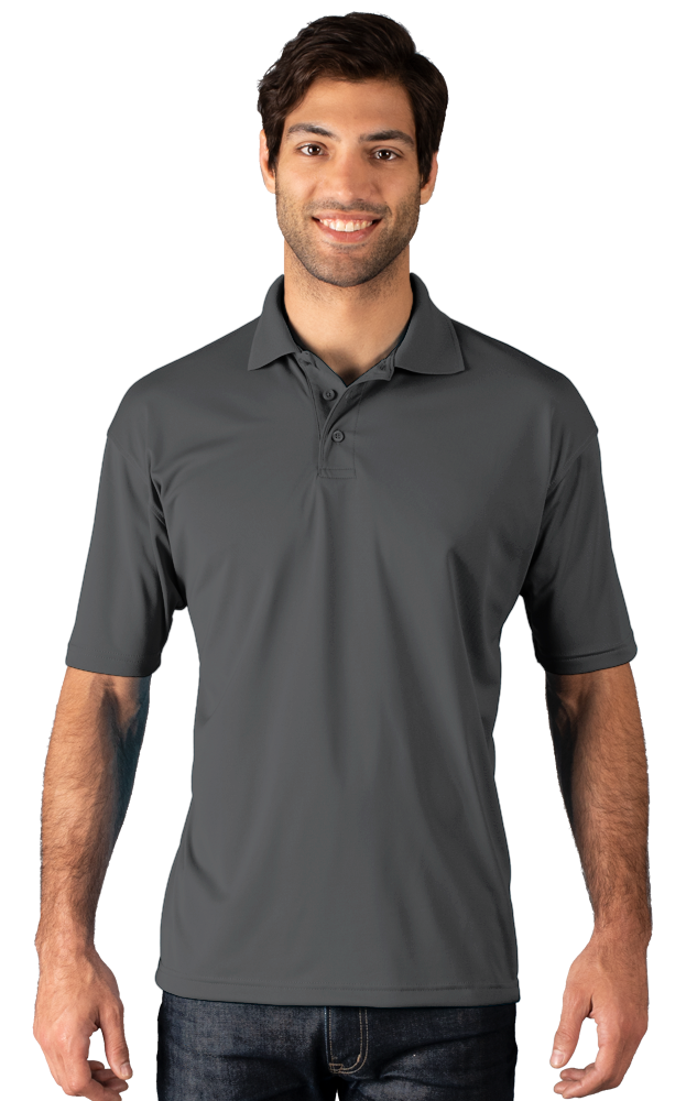 MENS WICKING SOLID SNAG RESIST POLO   -  GRAPHITE 2 EXTRA LARGE SOLID