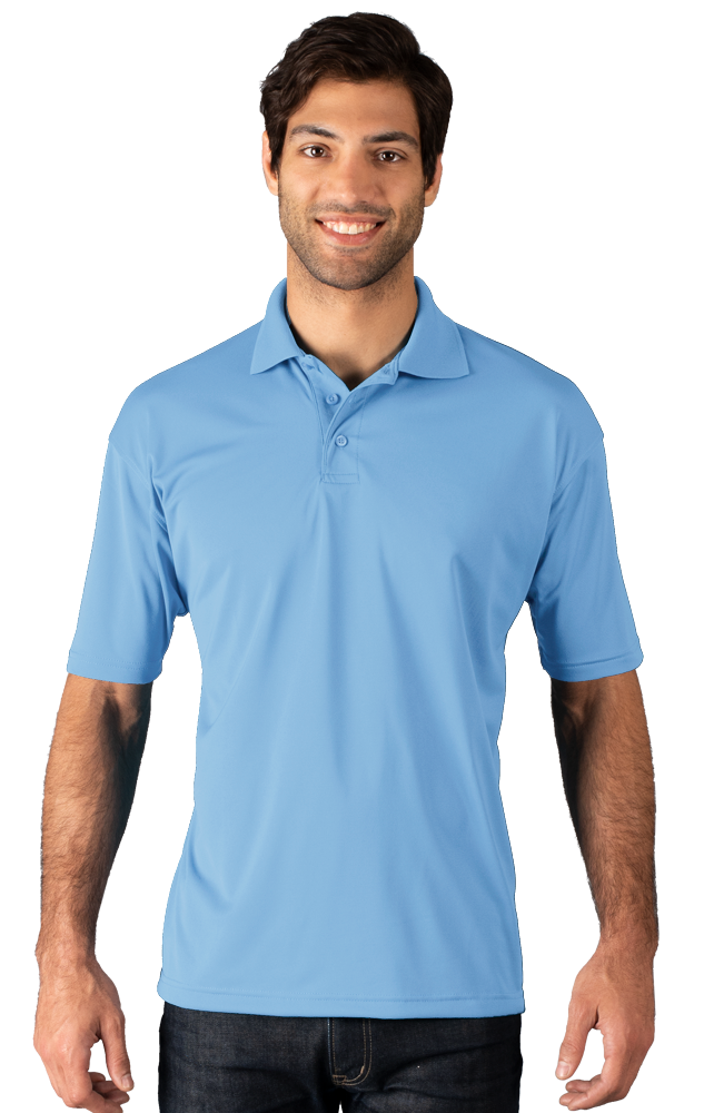 MENS WICKING SOLID SNAG RESIST POLO   -  LIGHT BLUE 2 EXTRA LARGE SOLID