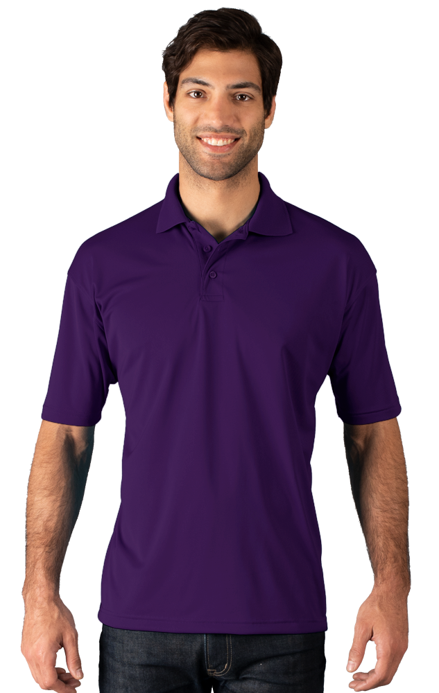 MENS WICKING SOLID SNAG RESIST POLO   -  PURPLE 2 EXTRA LARGE SOLID