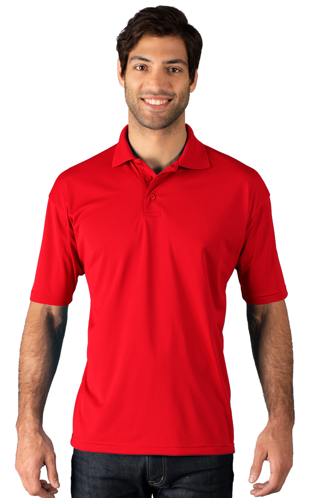 MENS WICKING SOLID SNAG RESIST POLO   -  RED 2 EXTRA LARGE SOLID