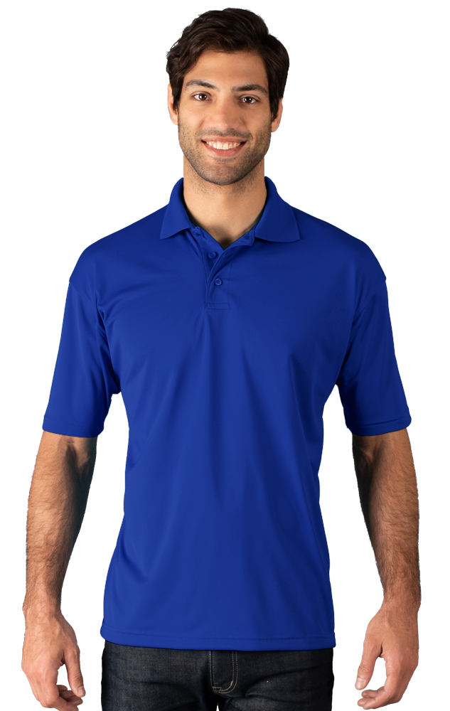 MENS WICKING SOLID SNAG RESIST POLO   -  ROYAL 2 EXTRA LARGE SOLID