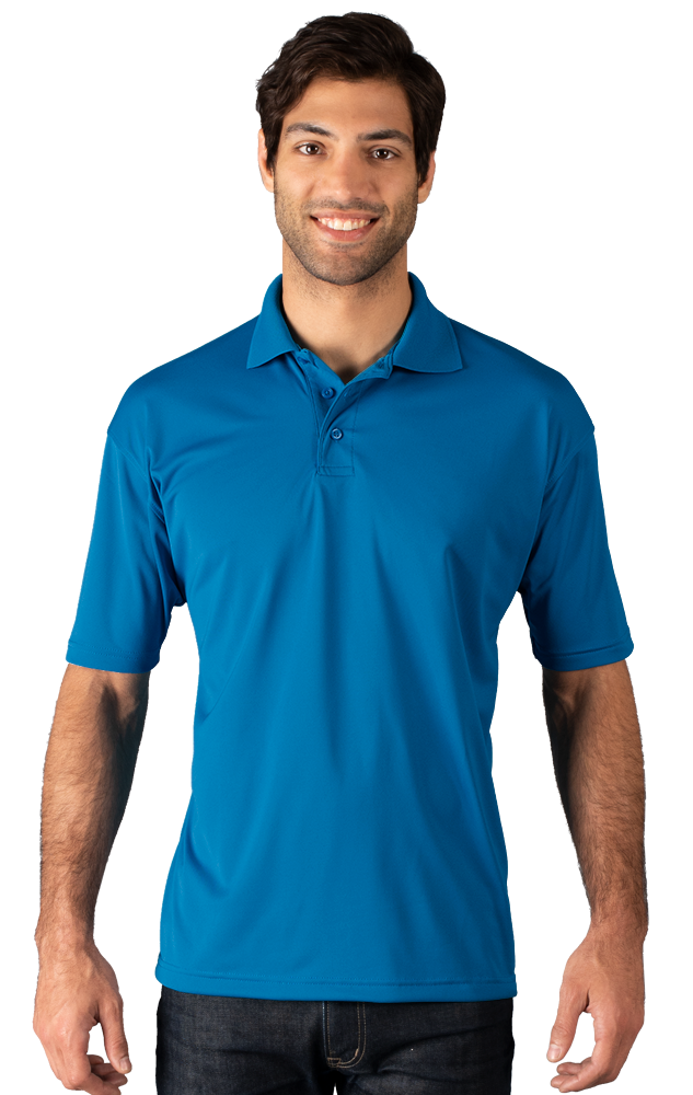 MENS WICKING SOLID SNAG RESIST POLO   -  TURQUOISE 2 EXTRA LARGE SOLID