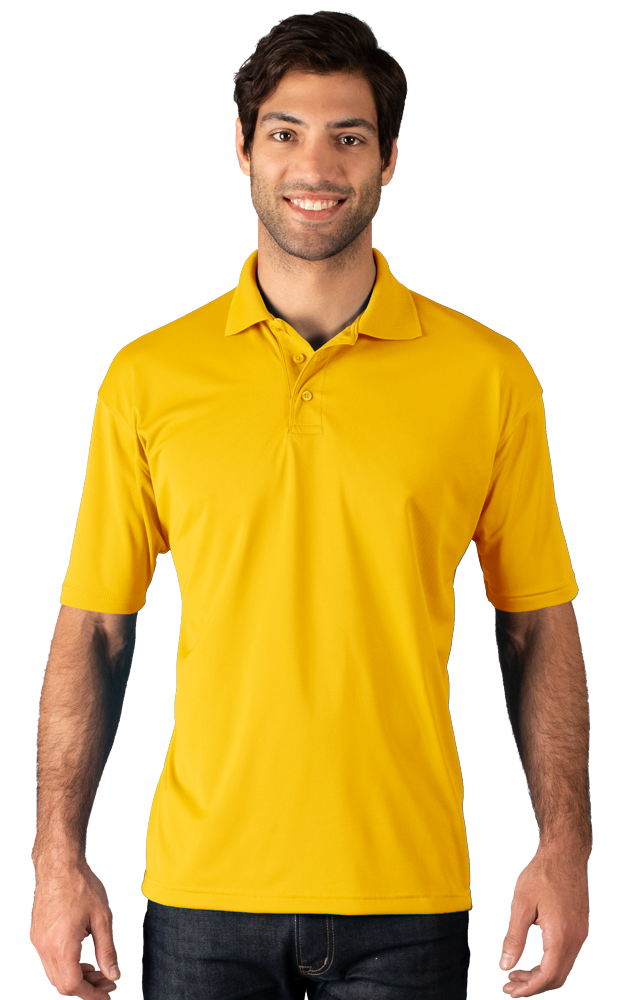 MENS WICKING SOLID SNAG RESIST POLO   -  YELLOW 2 EXTRA LARGE SOLID