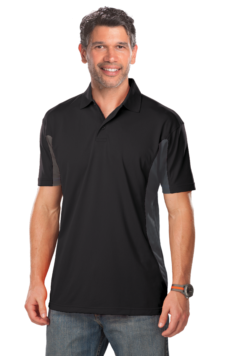 MENS COLOR BLOCK WICKING  -  BLACK 2 EXTRA LARGE TRIM GRAPHITE