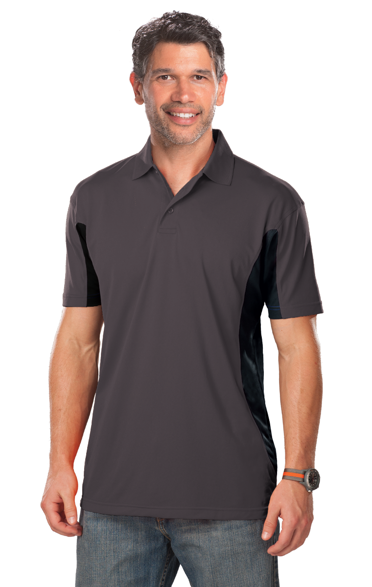 MENS COLOR BLOCK WICKING  -  GRAPHITE 2 EXTRA LARGE TRIM BLACK