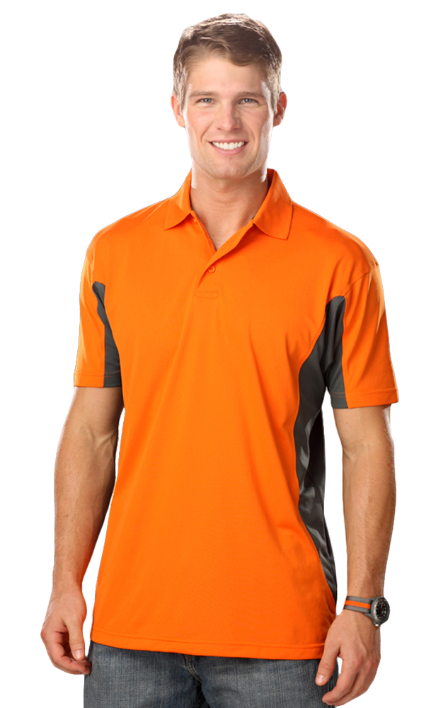 MENS COLOR BLOCK WICKING  -  ORANGE 2 EXTRA LARGE TRIM GRAPHITE