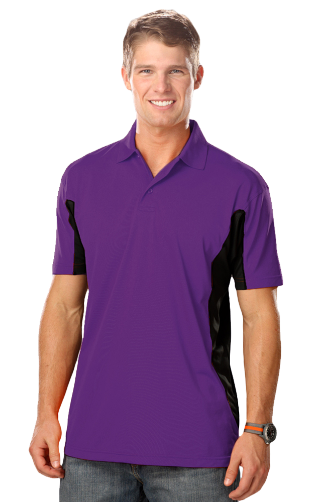 MENS COLOR BLOCK WICKING  -  PURPLE 2 EXTRA LARGE TRIM BLACK