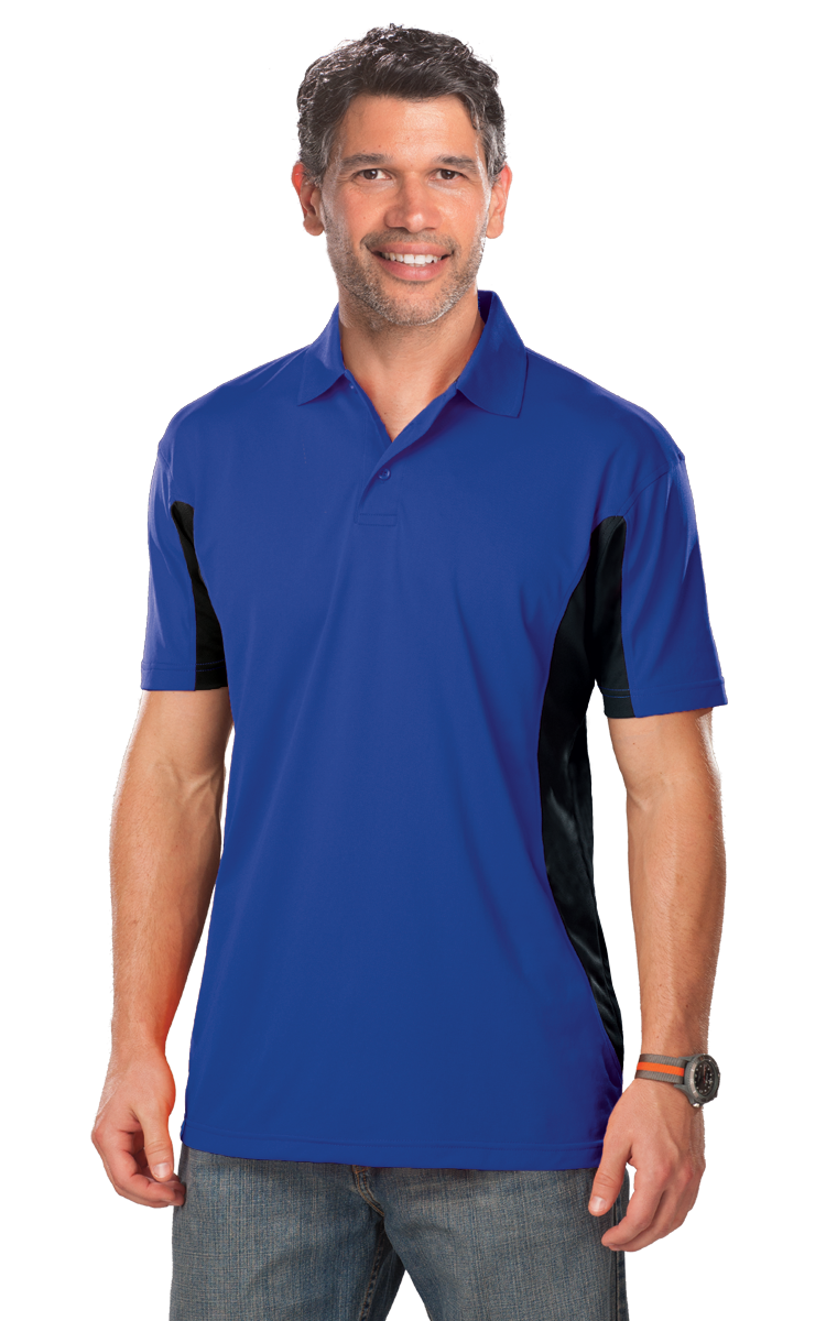 MENS COLOR BLOCK WICKING  -  ROYAL 2 EXTRA LARGE TRIM BLACK