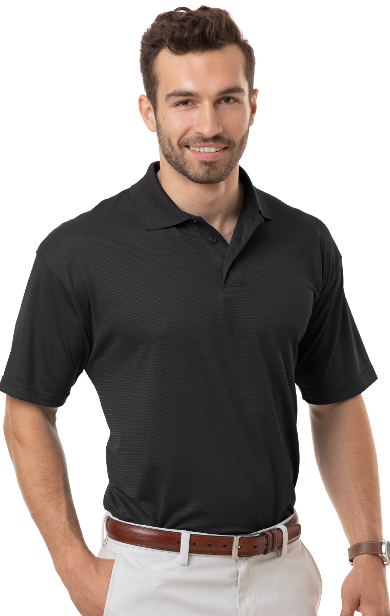 ADULT MOISTURE WICKING S/S TONAL STRIPE  -  BLACK EXTRA SMALL SOLID