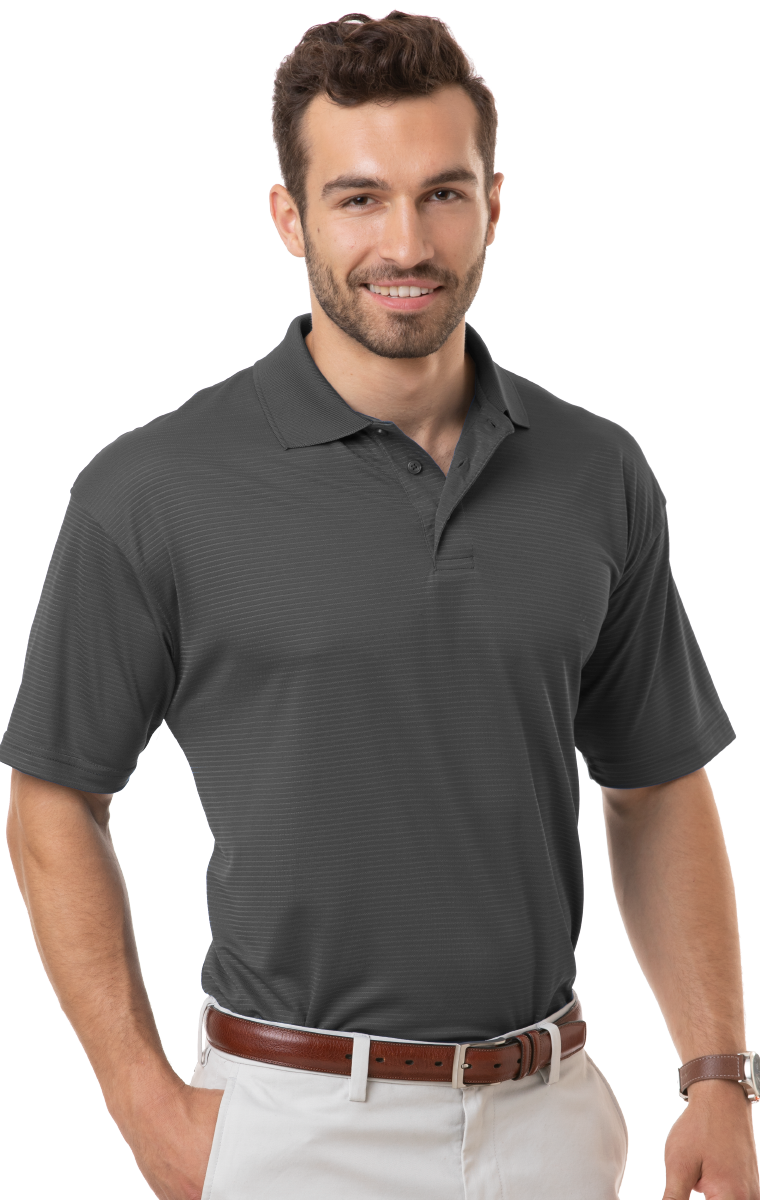 ADULT MOISTURE WICKING S/S TONAL STRIPE  -  GRAPHITE EXTRA SMALL SOLID