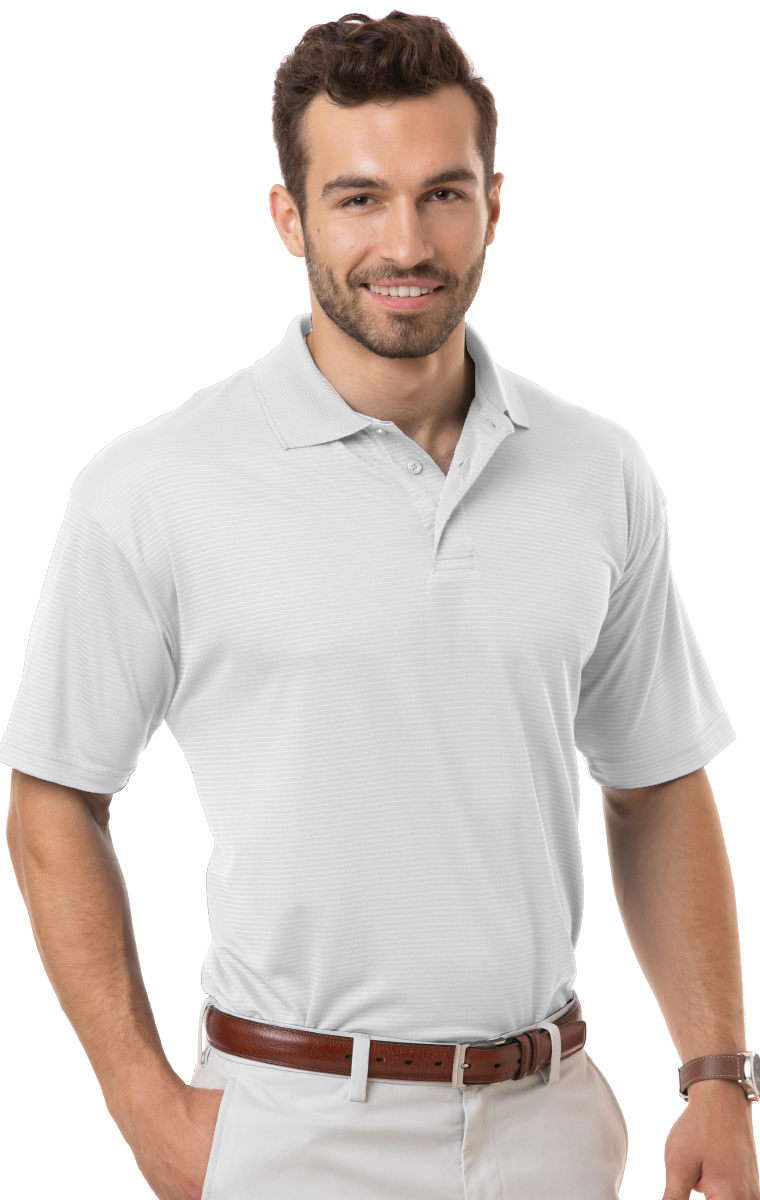 ADULT MOISTURE WICKING S/S TONAL STRIPE  -  WHITE 4 EXTRA LARGE SOLID