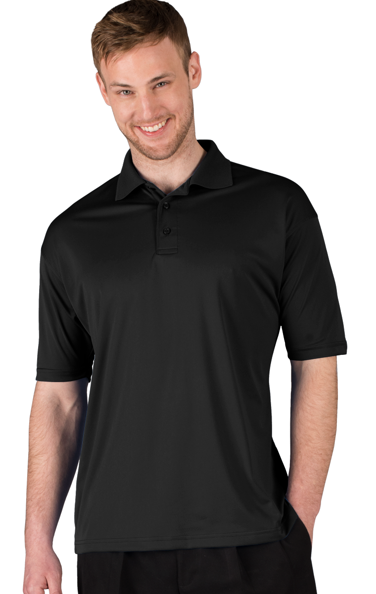 MENS ULTRA LUX POLO  -  BLACK SMALL SOLID