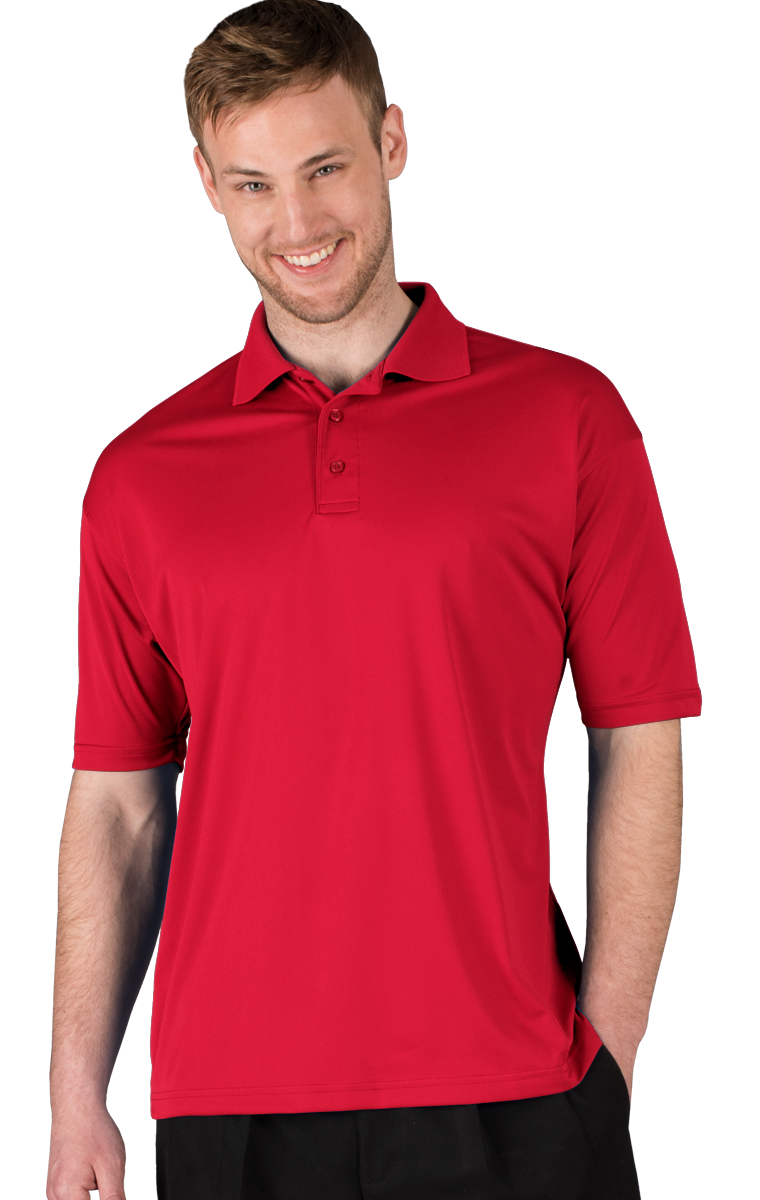 MENS ULTRA LUX POLO###  -  RED SMALL SOLID