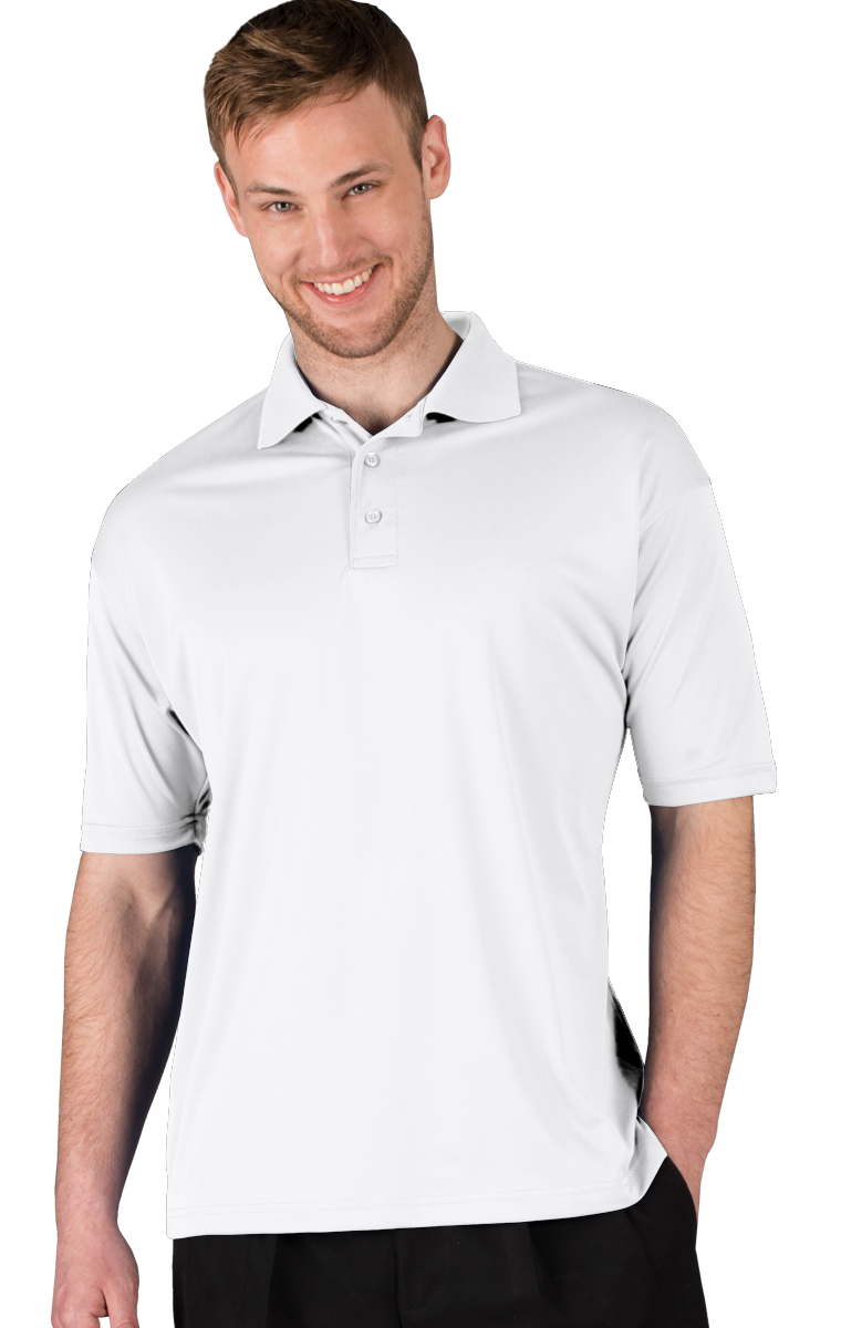 MENS ULTRA LUX POLO  -  WHITE SMALL SOLID