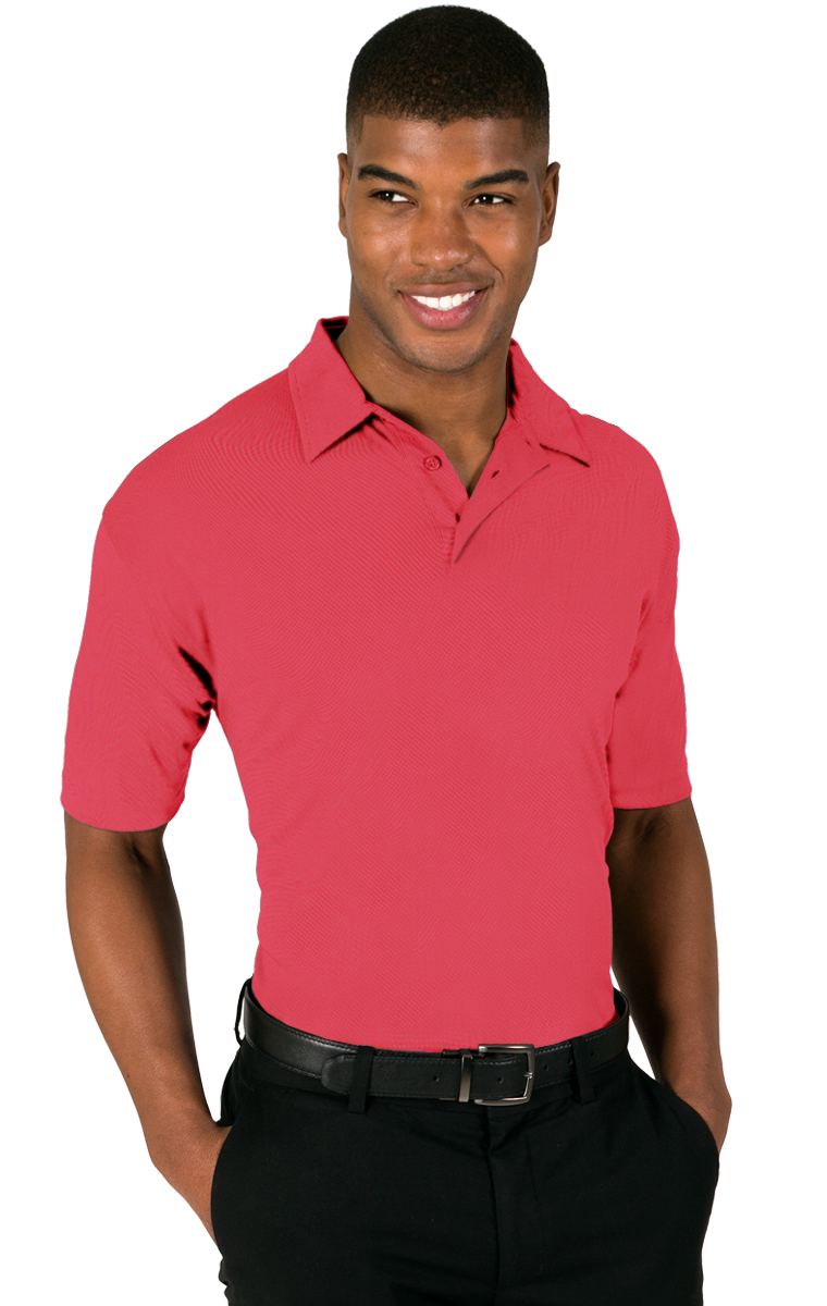 MEN'S NAILHEAD S/S POLO  -  RED EXTRA SMALL TRIM WHITE