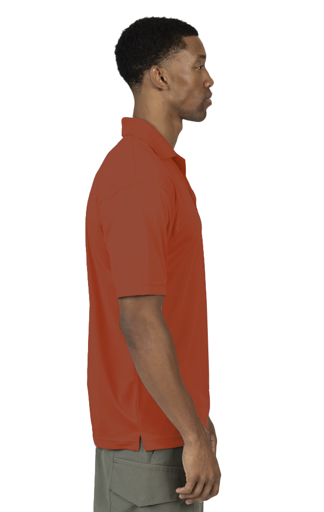 MENS VALUE MOISTURE WICKING S/S POLO  -  BURNT ORANGE SMALL SOLID