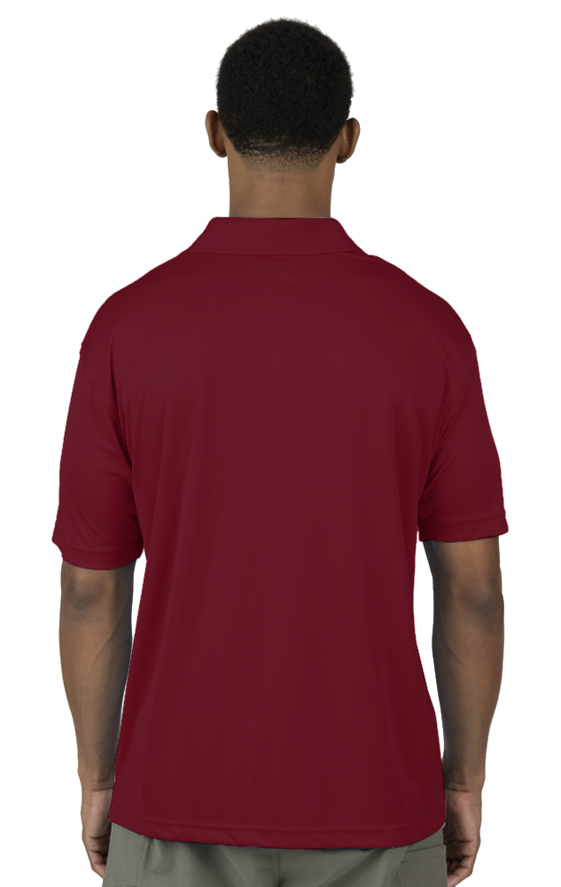 MENS VALUE MOISTURE WICKING S/S POLO  -  BURGUNDY SMALL SOLID