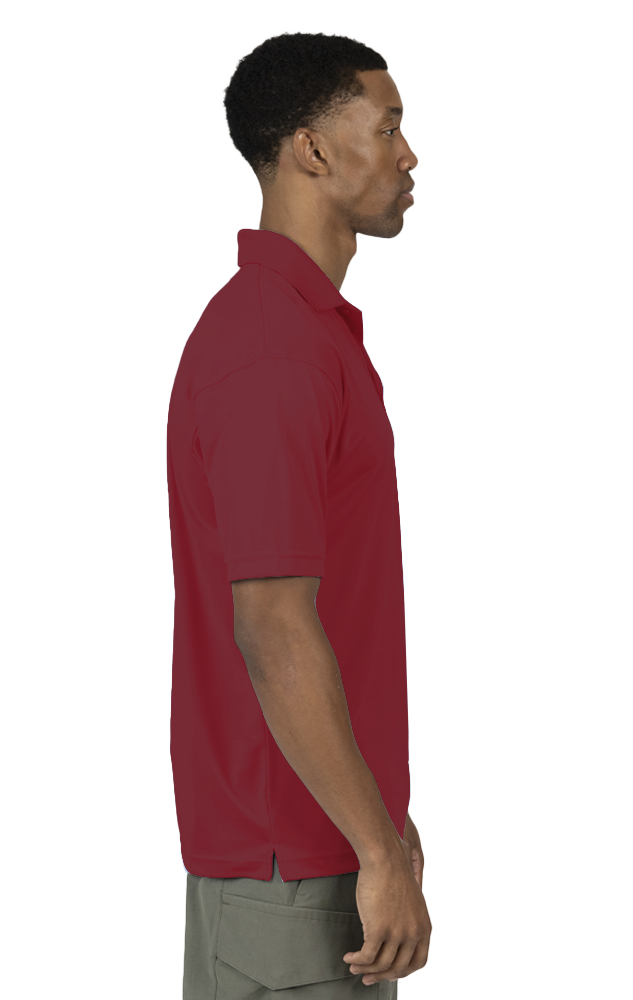 MENS VALUE MOISTURE WICKING S/S POLO  -  BURGUNDY SMALL SOLID