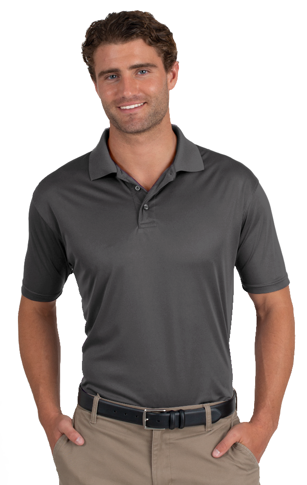 MENS VALUE MOISTURE WICKING S/S POLO  -  GRAPHITE 2 EXTRA LARGE SOLID