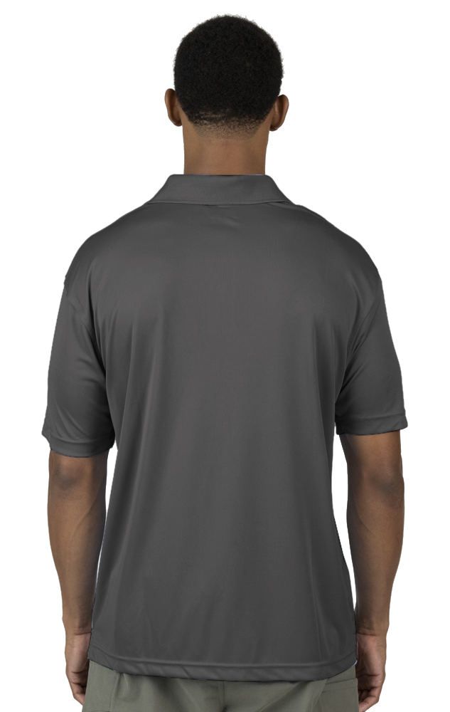 MENS VALUE MOISTURE WICKING S/S POLO  -  GRAPHITE 2 EXTRA LARGE SOLID