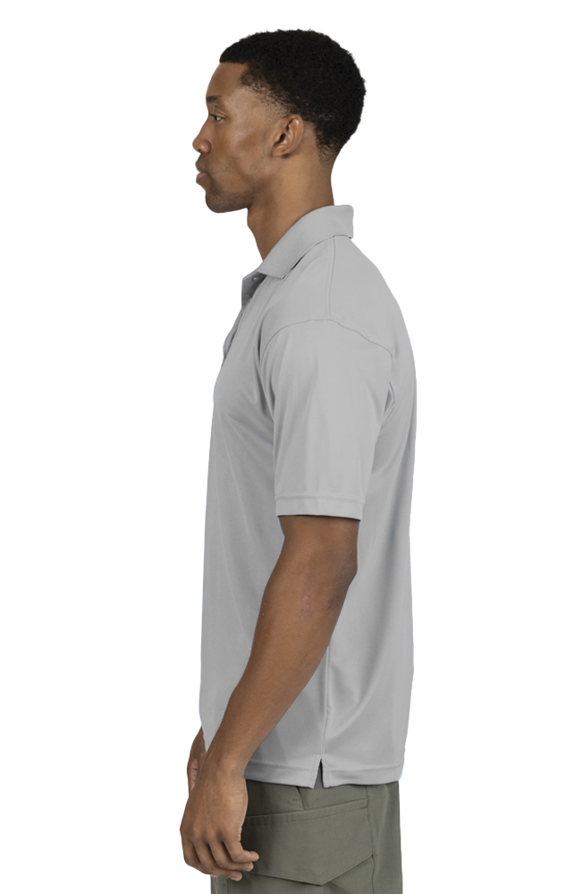 MENS  VALUE MOISTURE WICKING S/S POLO GREY SMALL SOLID