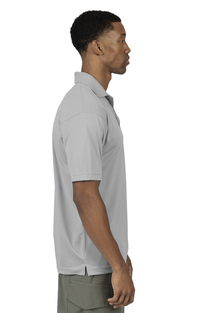 MENS  VALUE MOISTURE WICKING S/S POLO GREY SMALL SOLID