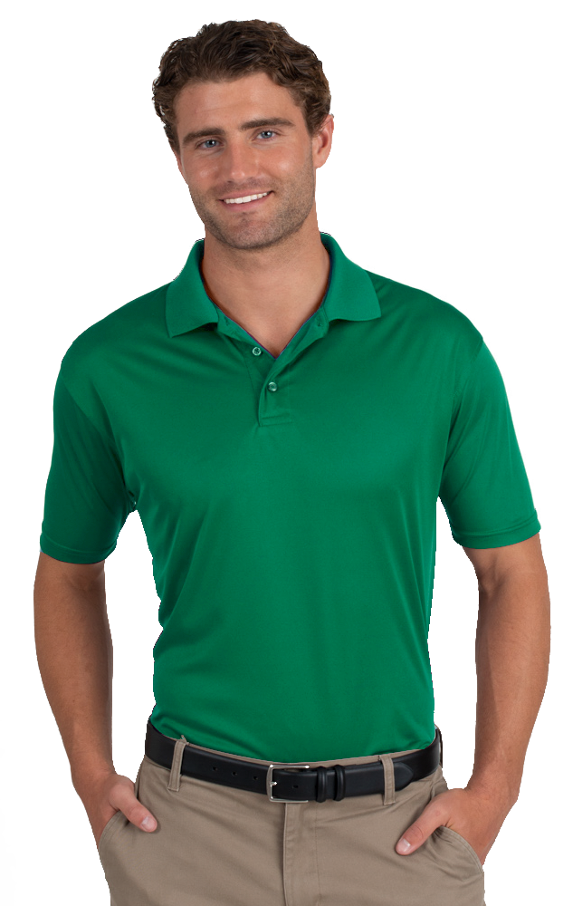 MENS VALUE MOISTURE WICKING S/S POLO  -  KELLY SMALL SOLID