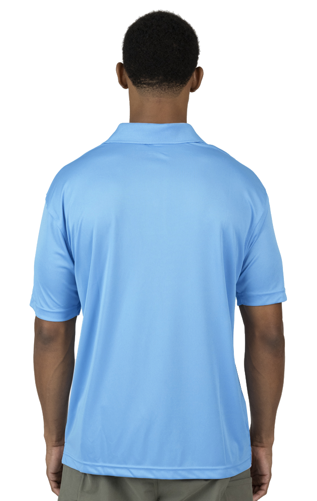 MENS VALUE MOISTURE WICKING S/S POLO  -  LIGHT BLUE SMALL SOLID