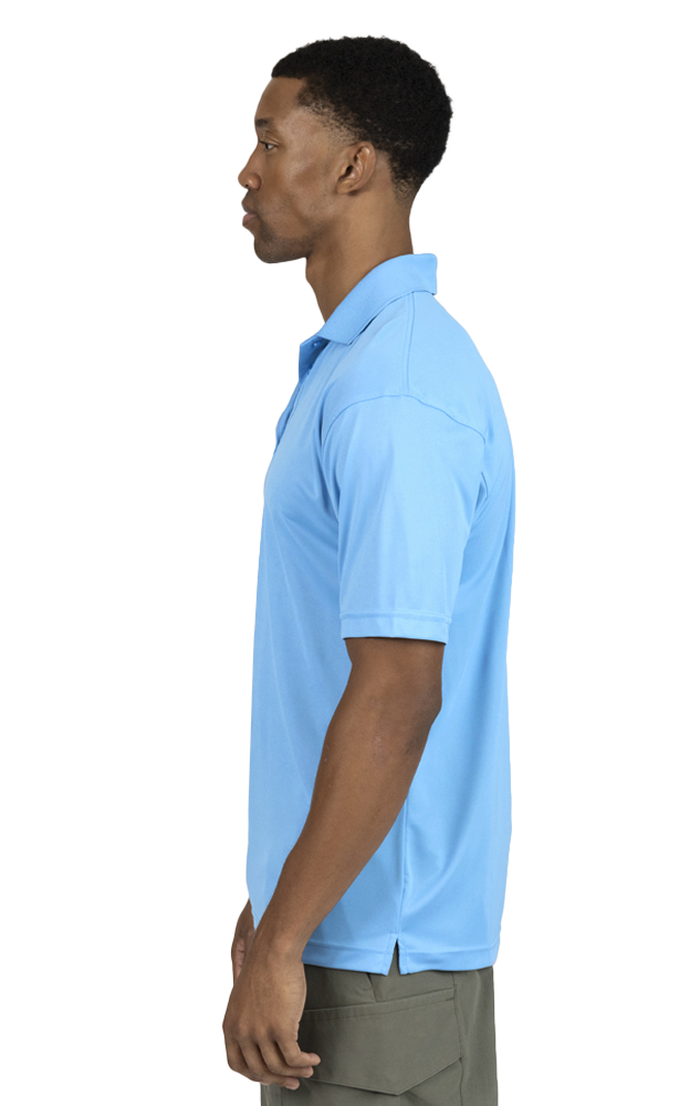 MENS VALUE MOISTURE WICKING S/S POLO  -  LIGHT BLUE SMALL SOLID