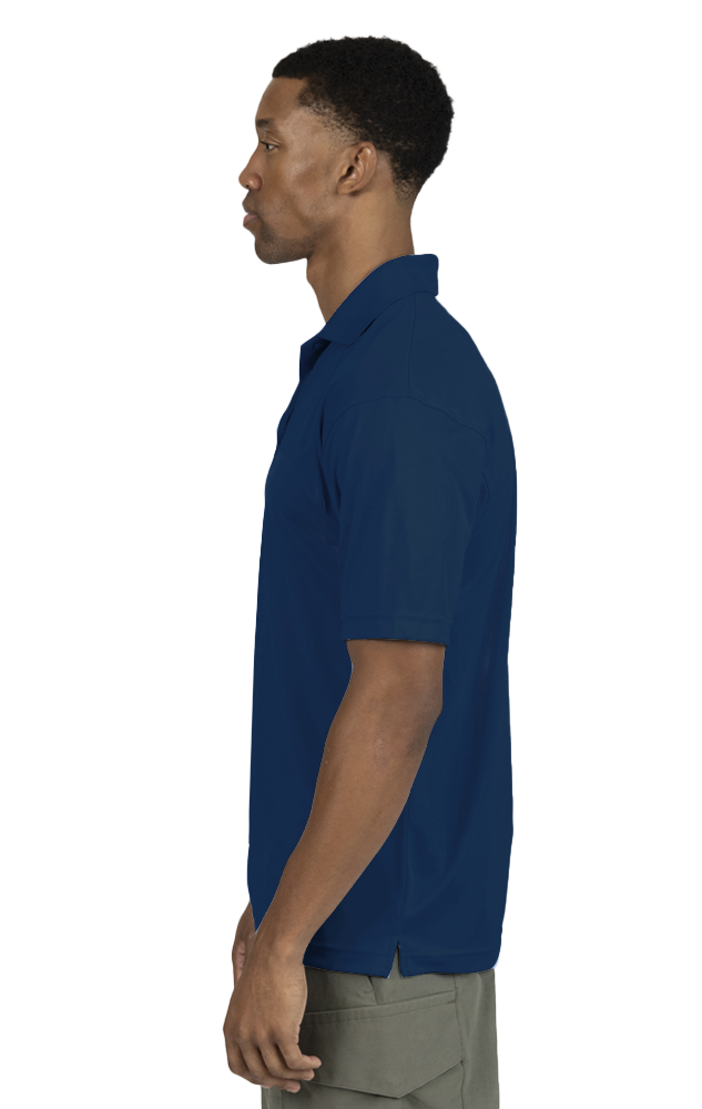 MENS VALUE MOISTURE WICKING S/S POLO  -  NAVY SMALL SOLID