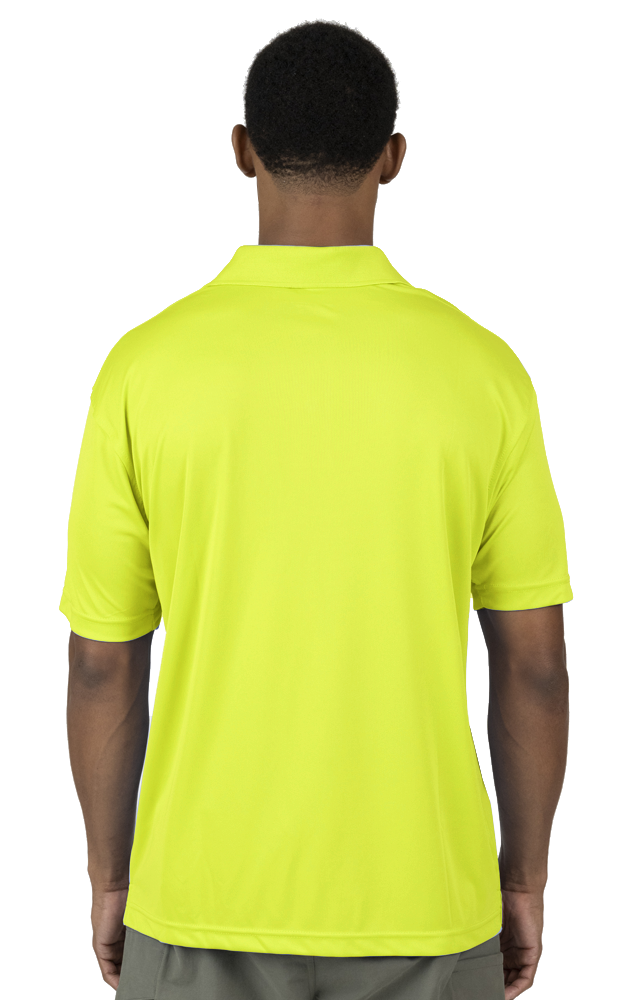 MENS VALUE MOISTURE WICKING S/S POLO -  OPTIC YELLOW SMALL SOLID