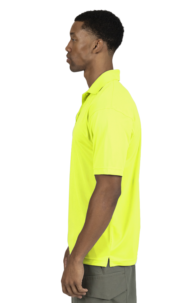 MENS VALUE MOISTURE WICKING S/S POLO -  OPTIC YELLOW SMALL SOLID