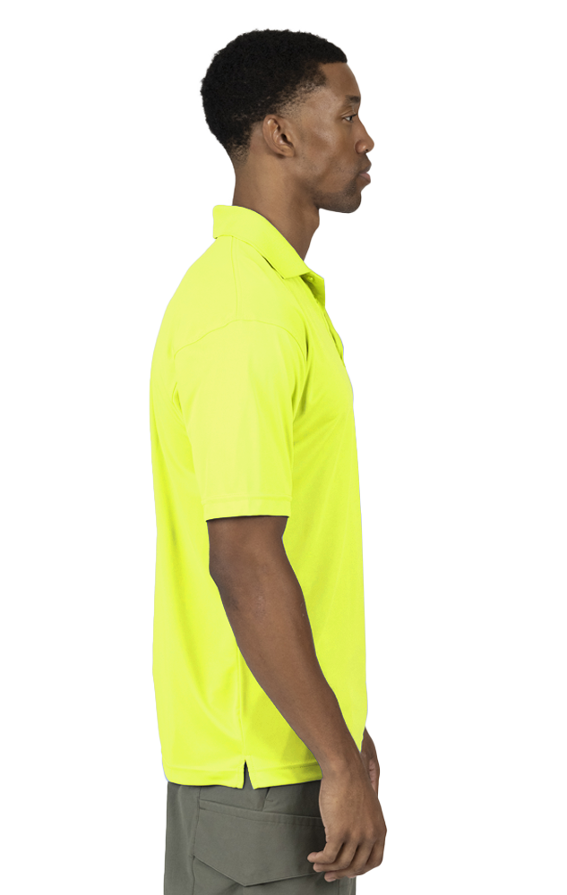 MENS VALUE MOISTURE WICKING S/S POLO -  OPTIC YELLOW SMALL SOLID