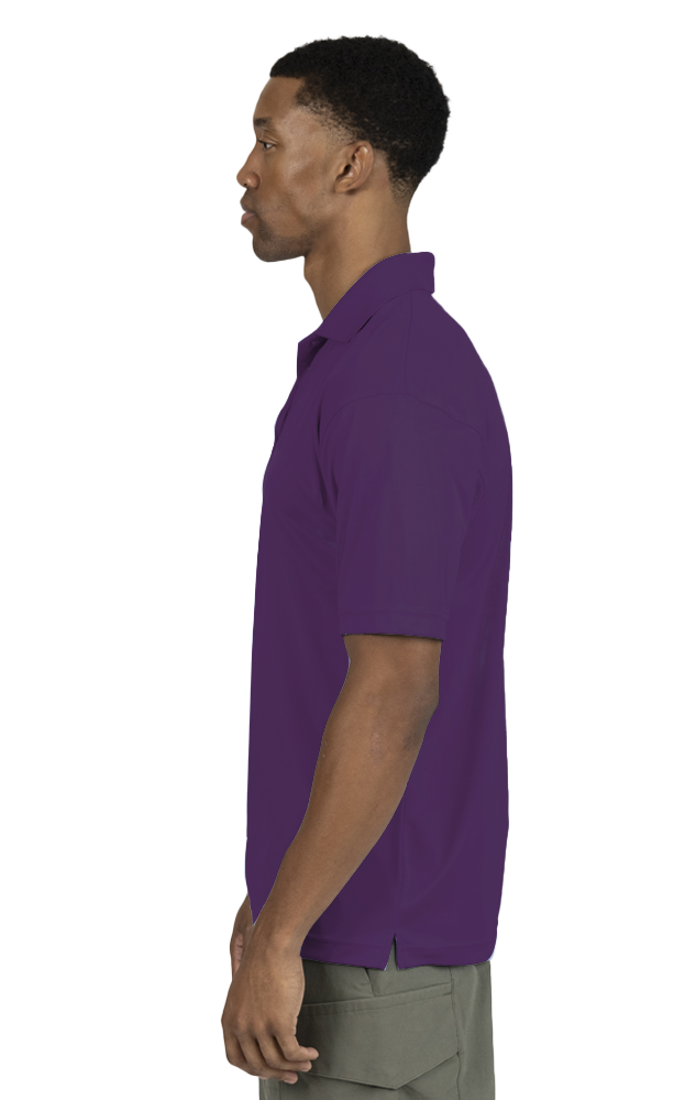 MENS VALUE MOISTURE WICKING S/S POLO  -  PURPLE SMALL SOLID