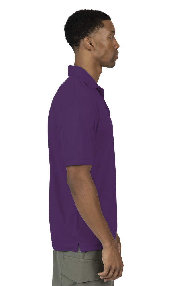 MENS VALUE MOISTURE WICKING S/S POLO  -  PURPLE SMALL SOLID