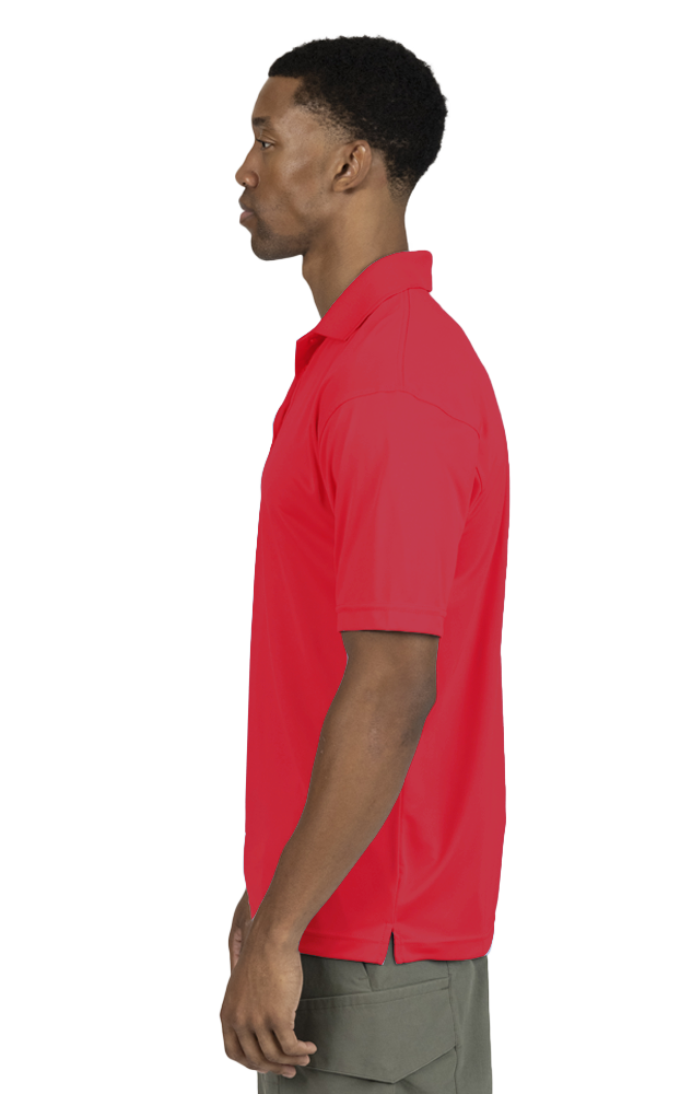 MENS VALUE MOISTURE WICKING S/S POLO  -  RED SMALL SOLID