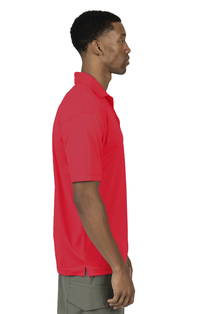 MENS VALUE MOISTURE WICKING S/S POLO  -  RED SMALL SOLID