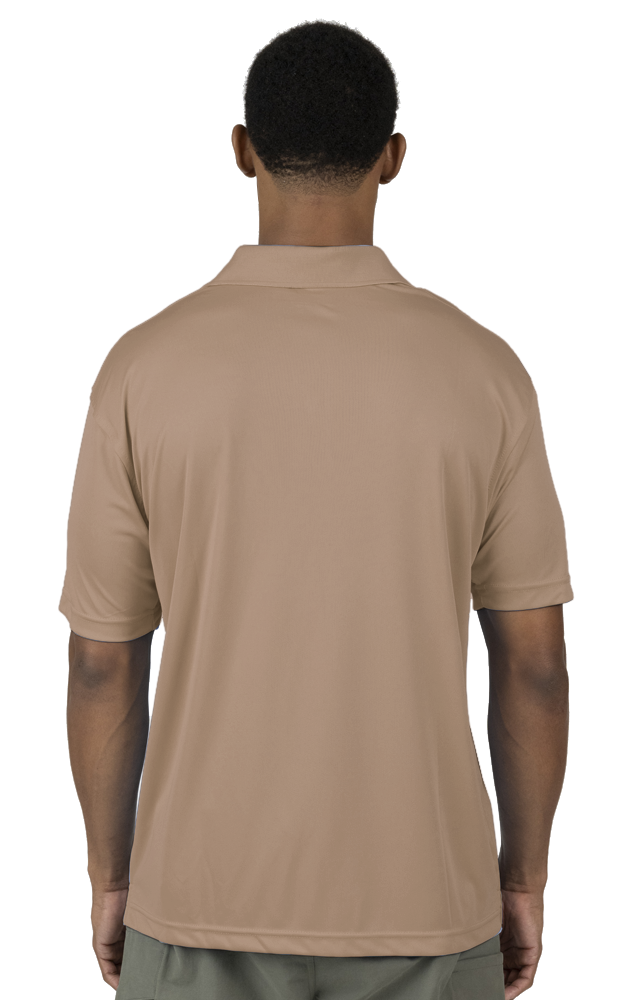 MENS VALUE MOISTURE WICKING S/S POLO  -  TAN SMALL SOLID