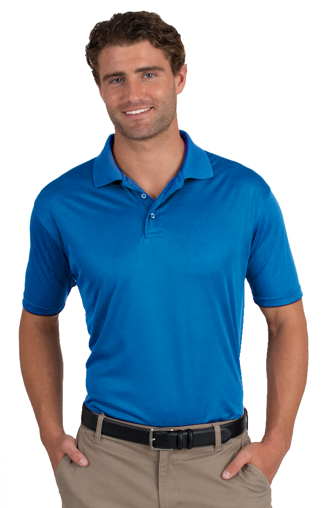 MENS VALUE MOISTURE WICKING S/S POLO  -  TURQUOISE SMALL SOLID