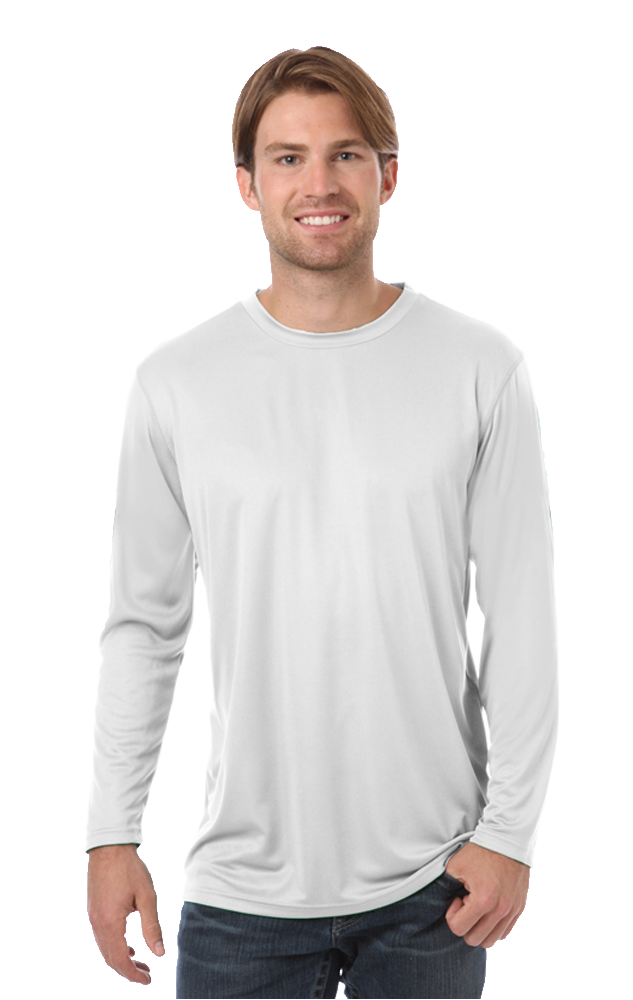 ADULT VALUE L/S WICKING TEE  -  WHITE EXTRA EXTRA SMALL SOLID