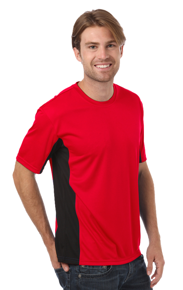 MENS COLORBLOCK WICKING TEE  -  RED SMALL SOLID