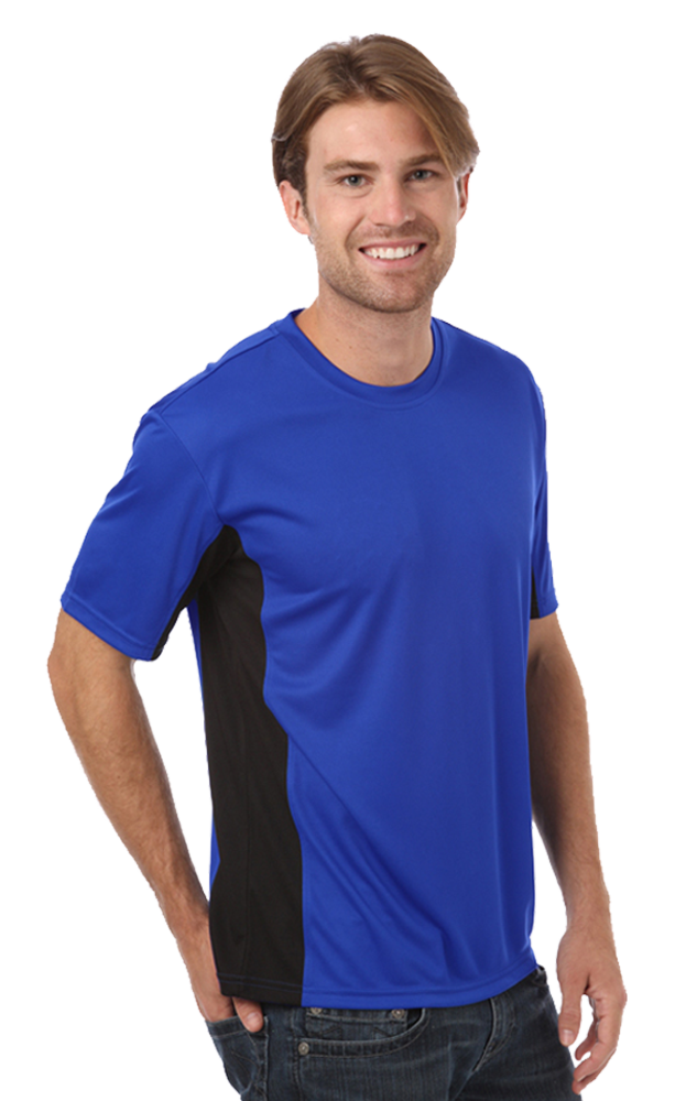 MENS COLORBLOCK WICKING TEE  -  ROYAL SMALL SOLID