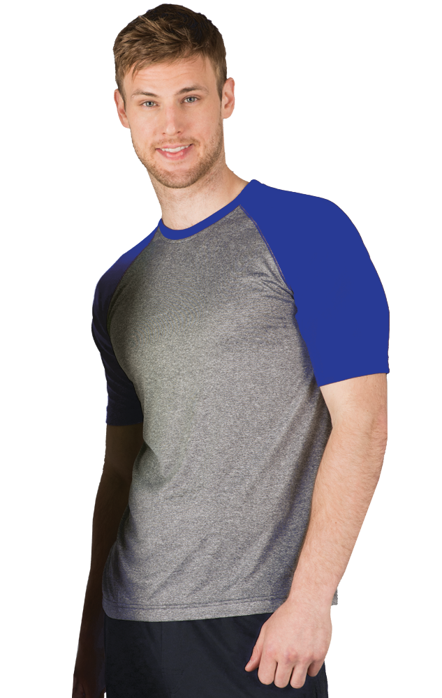 ADULT COLOR BLOCK WICKING T ### - ROYAL 2 EXTRA LARGE SOLID