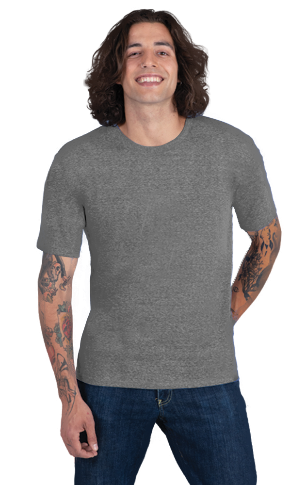 ADULT TRIBLEND SHORT SLEEVE CREW NECK TEE  -  GREY EXTRA SMALL SOLID