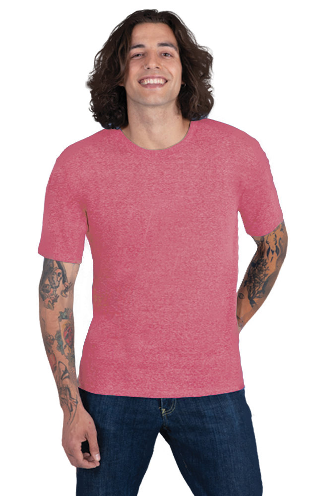 ADULT TRIBLEND SHORT SLEEVE CREW NECK TEE  -  RED EXTRA SMALL SOLID