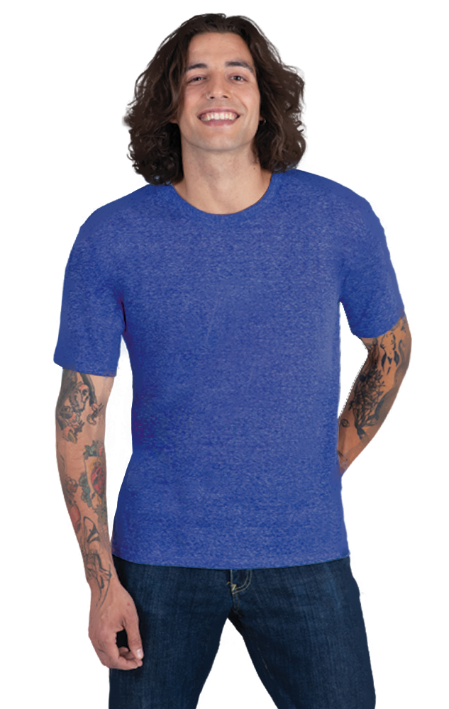 ADULT TRIBLEND SHORT SLEEVE CREW NECK TEE  -  ROYAL EXTRA SMALL SOLID