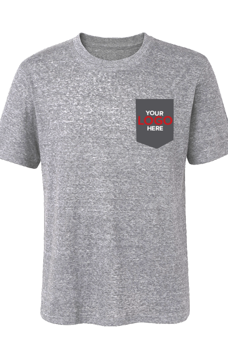 YOUR LOGO HERE ADULT TRIBLEND SHORT SLEEVE CREW NECK TEE LIGHT GREY 2 EXTRA LARGE SOLID