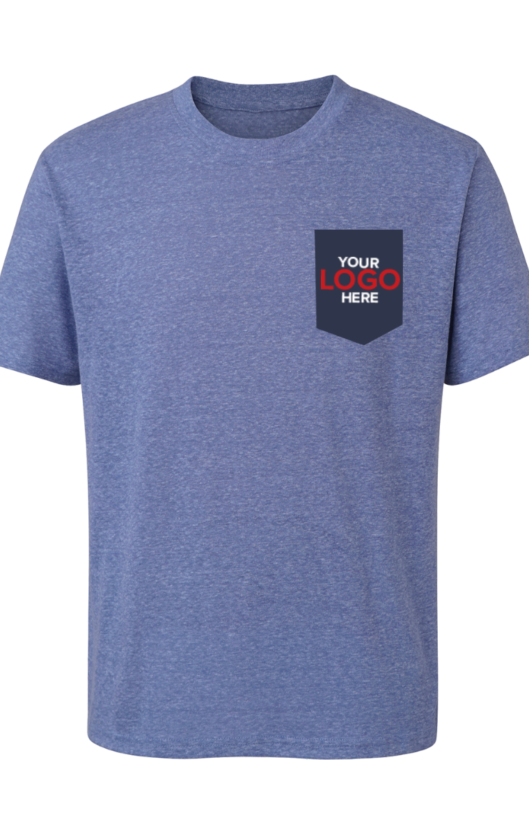 YOUR LOGO HERE ADULT TRIBLEND SHORT SLEEVE CREW NECK TEE BLUE 2 EXTRA LARGE SOLID