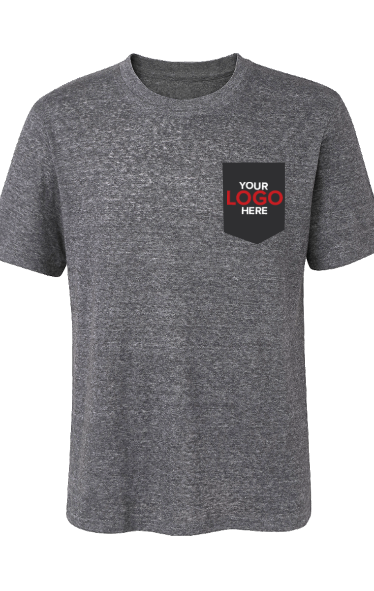 YOUR LOGO HERE ADULT TRIBLEND SHORT SLEEVE CREW NECK TEE GREY 2 EXTRA LARGE SOLID