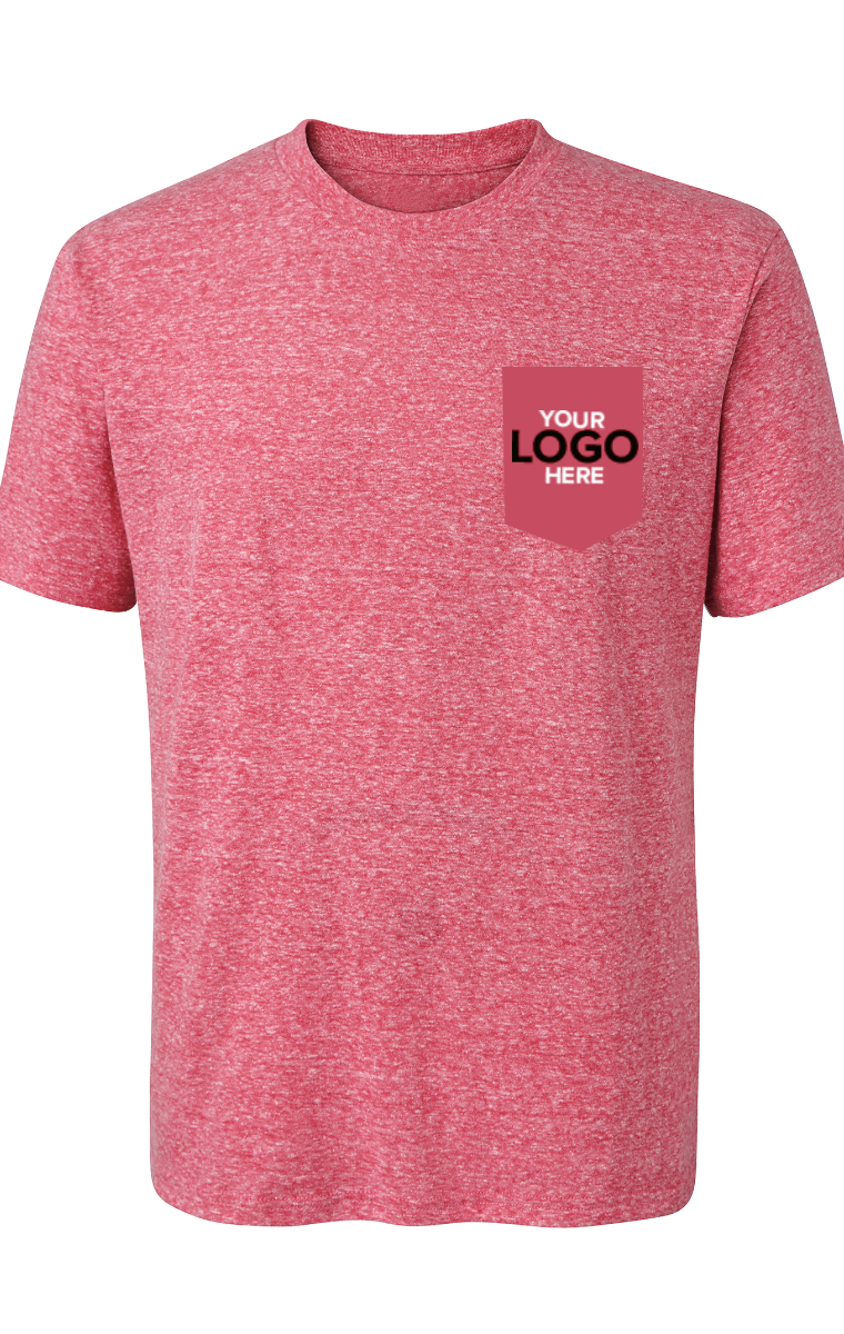 YOUR LOGO HERE ADULT TRIBLEND SHORT SLEEVE CREW NECK TEE RED 2 EXTRA LARGE SOLID